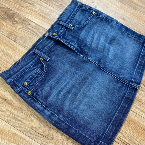 7 For All Mankind Denim Mini Skirt Size 28 - Picture 2 of 9